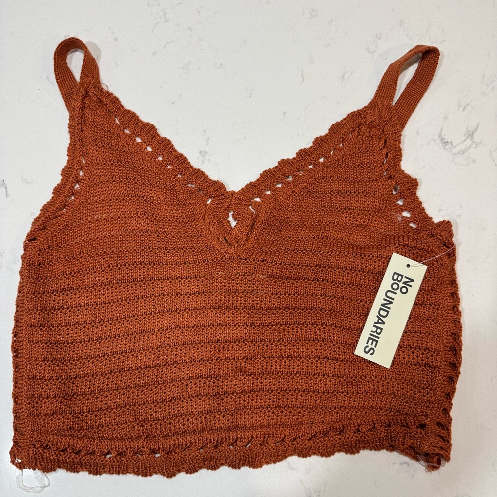 No Boundaries Terracotta Knit Tank Top